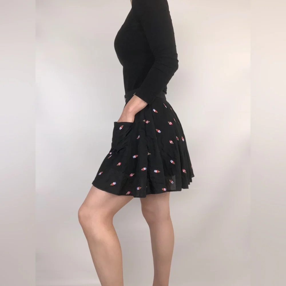 SOLD Fleur du Mal Cotton Silk Ice Cream Embroidered Mini Skirt Croquette - Picture 3 of 10